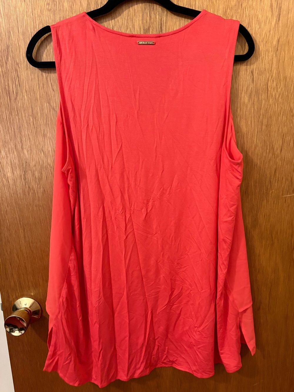 Michael Kors Coral Layered V-Neck Chiffon Sleeveless Blouse - Picture 4 of 5